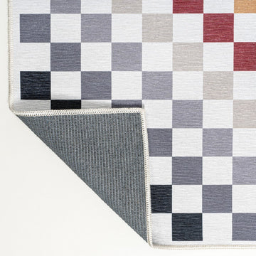 Ainsley Modern Cottage Checkerboard Washable Area Rug